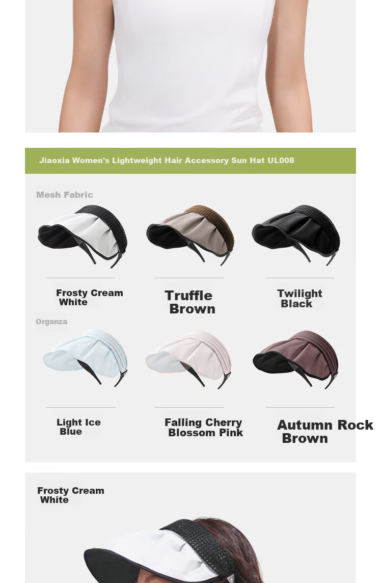 Beneunder Open-Top Sun Protection Hat for Women, Sun Visor Headband, UV Protection, Portable and Foldable 16
