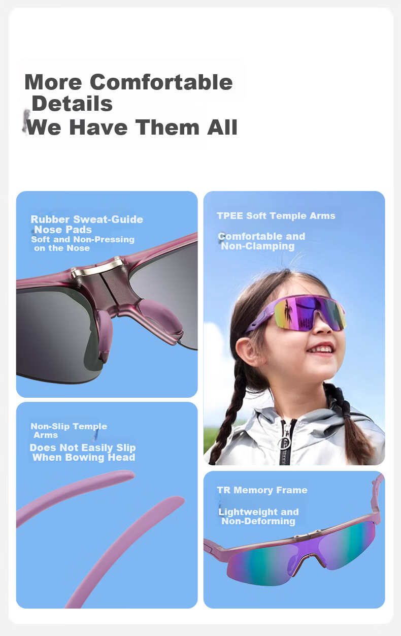 FENCHI Kids Folding Cycling Sunglasses UV Protection Outdoor Sports Bicycle Goggles for Boys and Girls 11