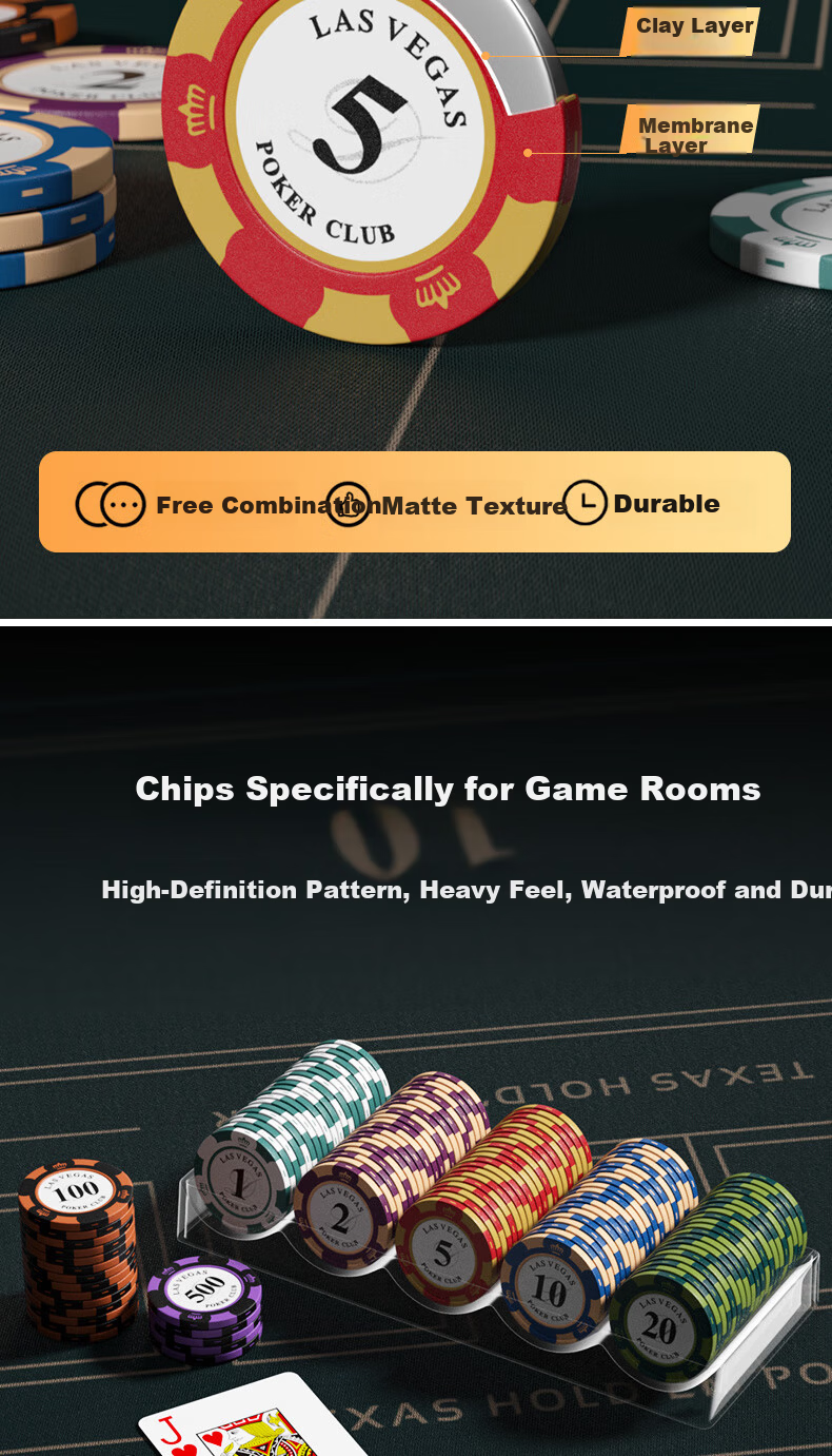 Guansheng Texas Poker Chips Card Mahjong Chips Casino Tokens Poker Points Chips for Mahjong and Card Games 7