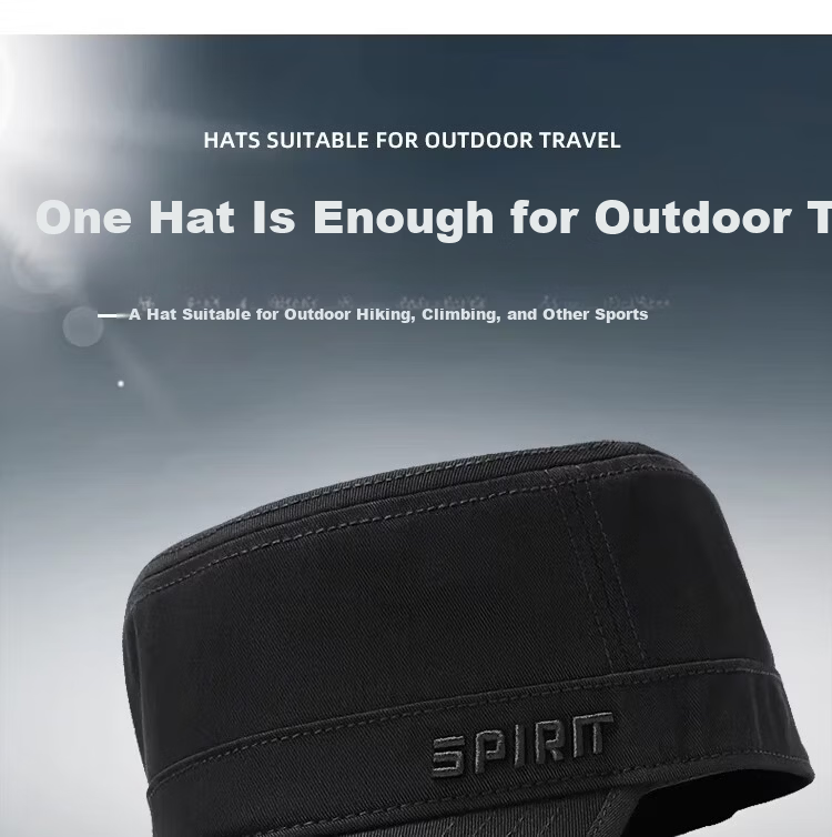 Miiow Men's Adjustable Back Closure Flat Top Outdoor Baseball Cap Sun Hat Black 4