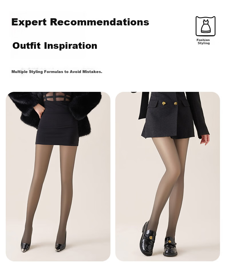 MiiOW Black Sheer Skin-Like Leggings for Women, Fleece-Lined Thickened Warm Tights, Black Pantyhose for Outdoor Wear 10