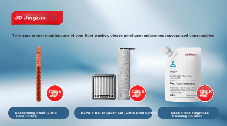 JD Jingzao Little Orca Plus Floor Washer 21KPa Suction 100℃ Hot Water Cleaning Wireless 3-in-1 Home Mop Vacuum Self-Cleaning Floor Cleaner Mother's Day Gift for Mom 2