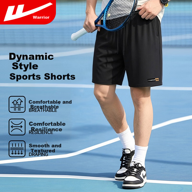 Warrior Men's Summer Ice Silk Quick-Dry Shorts Aerobic Loose Training Fitness Five-Point Running Sports Pants