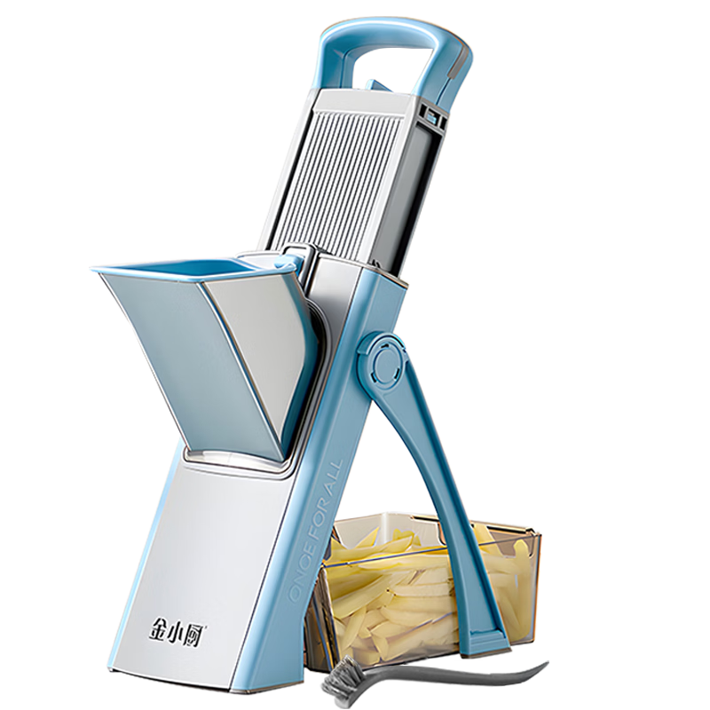 Jinxiaochu Multifunctional Vegetable Cutter for Commercial Use - Potato Shredder, Slicer, And Grater - Blue Commercial Model