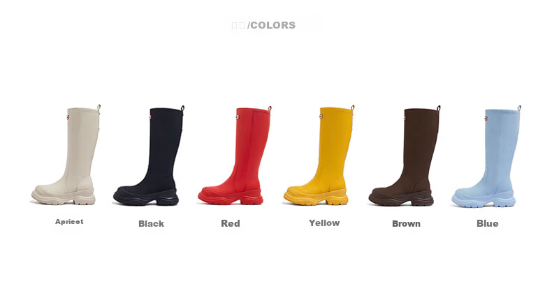 CAMEL Rainbow Rain Boots Women Lightweight Outdoor Casual Long Boots L25W577028 Coffee Color Size 37 21