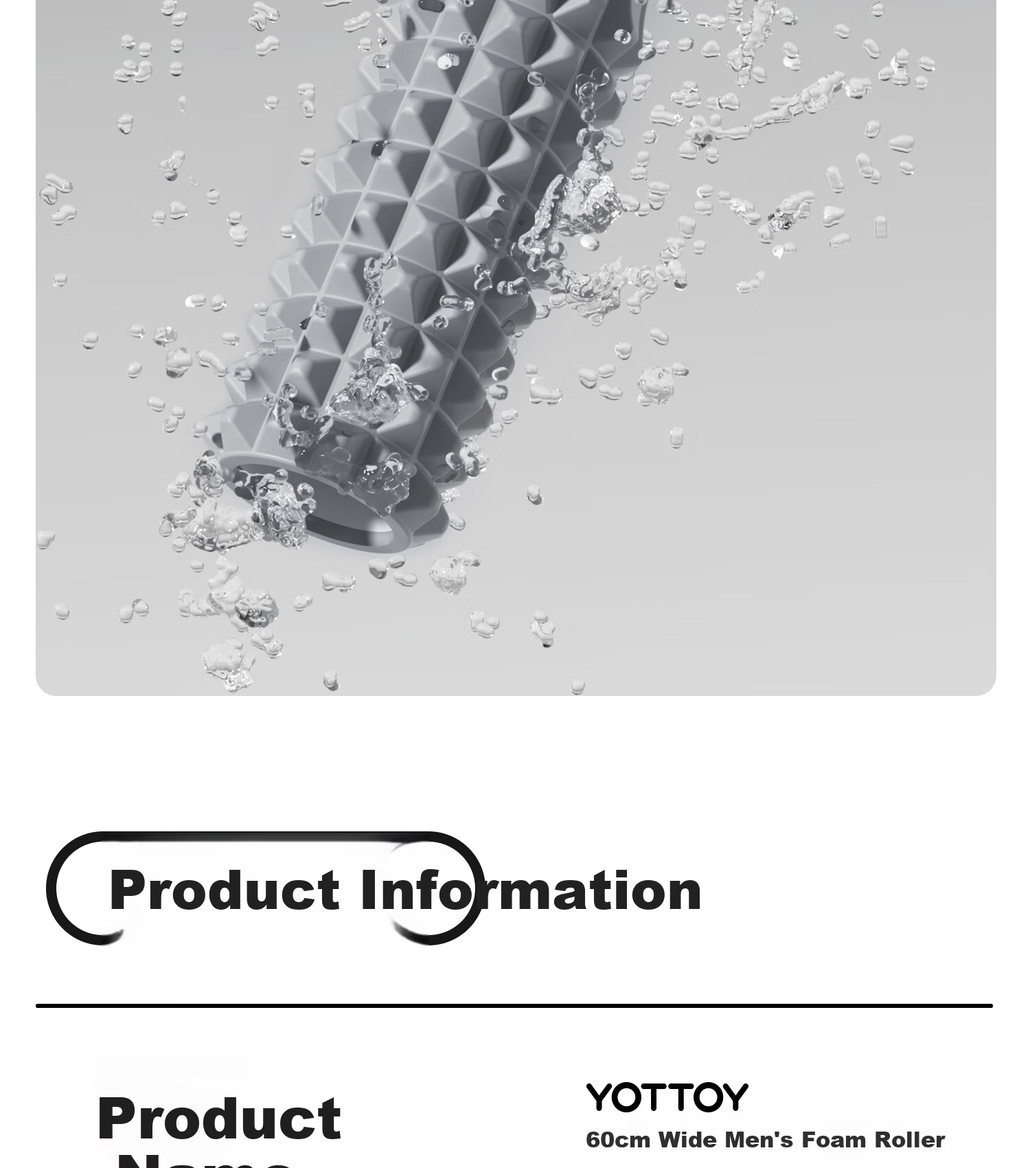 Yottoy Foam Roller Muscle Relaxation Spiky Massage Stick Foam Roller Leg Massager Yoga Stick 45cm Gray 2