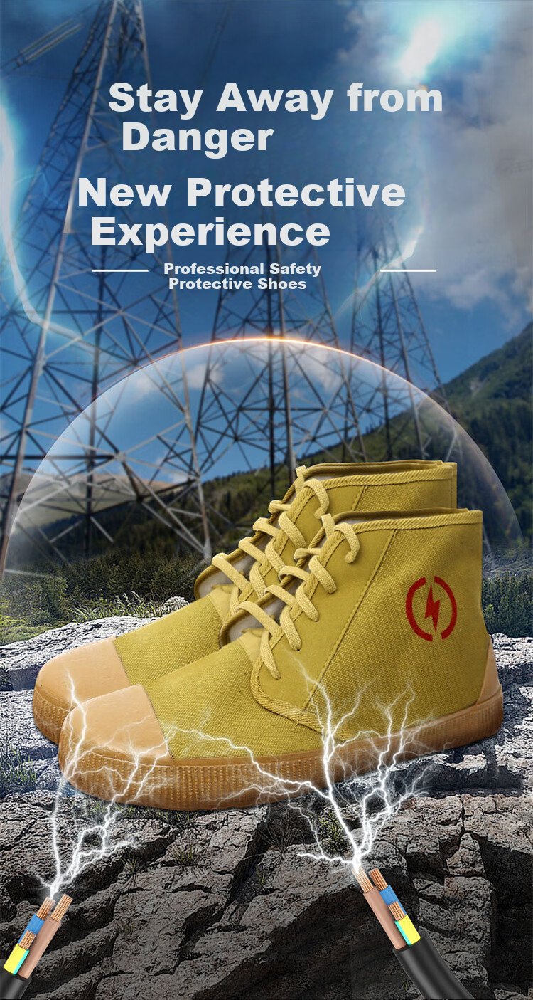 Shengan High-Top Insulated Shoes, 5KV Factory Workshop Equipment Maintenance Work Shoes, Canvas Power Engineering Breathable Non-Slip Wear-Resistant Soft-Soled Liberation Shoes, Size 43 1