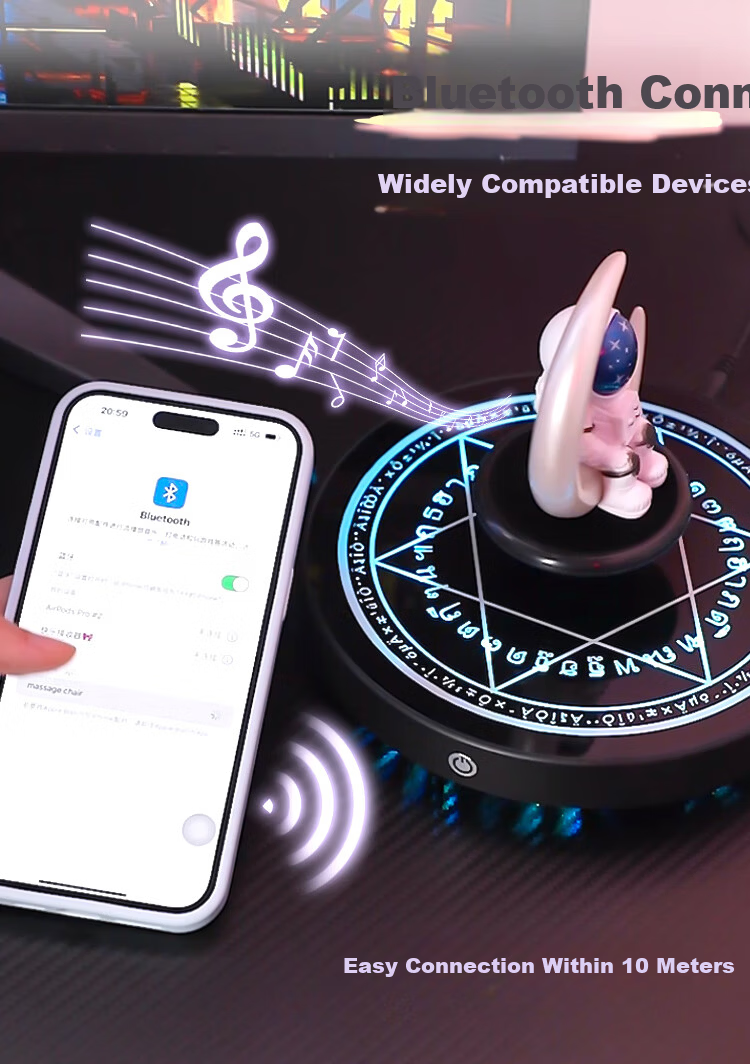 Hengyi Magnetic Levitation Display Stand Tray Bluetooth Playback Toy Model Magic Circle Light Base New Year Gift 5
