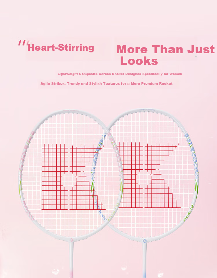 KUMPOO Badminton Racket LD-01 Pair Xunfeng Carbon Fiber Beginner Training Racket Black Purple + White Purple (Pre-strung) 3
