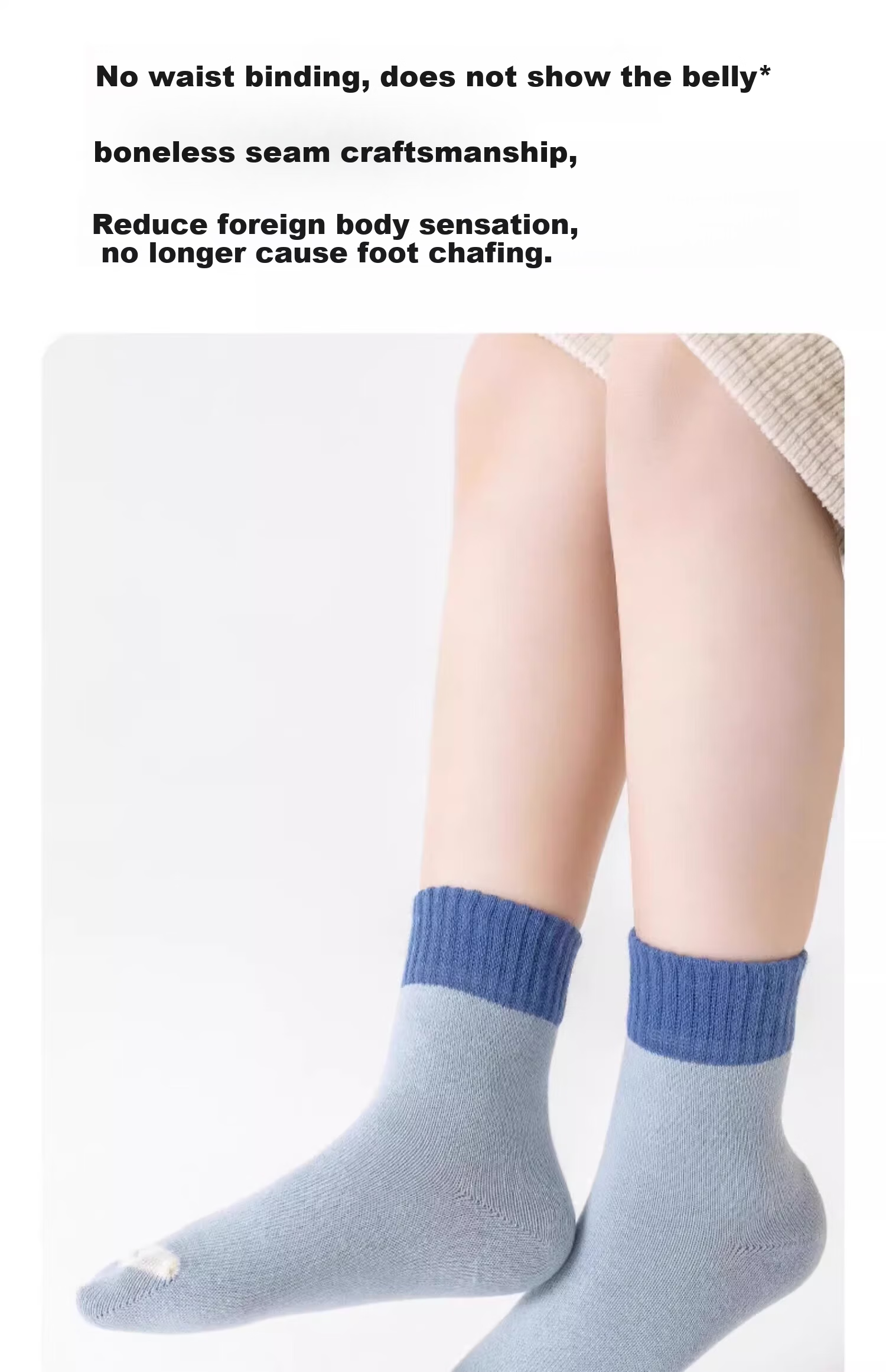 Yuzhaolin Boys' Socks 100% Cotton Seamless Spring Summer Youth Girls' Odor-Resistant Mid-Calf Student Children's Socks 12