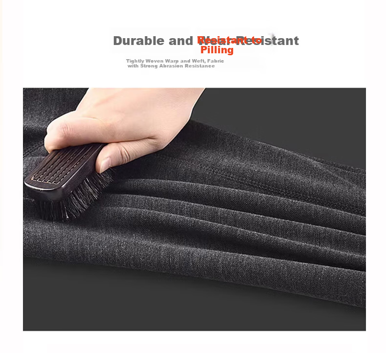 LangSha Men's Thermal Pants Thickened Wool Knee Protection Fleece Lined Leggings Plus Size Autumn Winter Cotton Pants 15