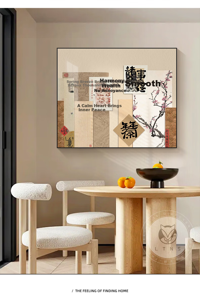 Long Time No See New Chinese Style Electric Meter Box Decorative Painting Dining Room Electric Box Cover Decorative Hanging Painting Distribution Box Concealment Wall Art 8
