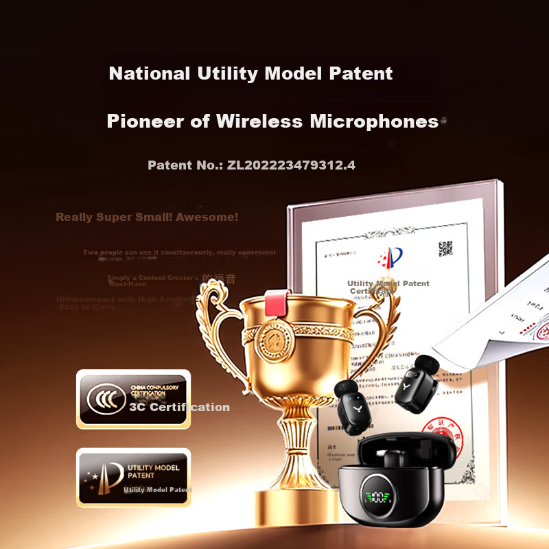 YOUFES Wireless Lapel Microphone Noise-Cancelling Dual Receiver for Apple iPhone Live Streaming Outdoor Short Video Conference Recording