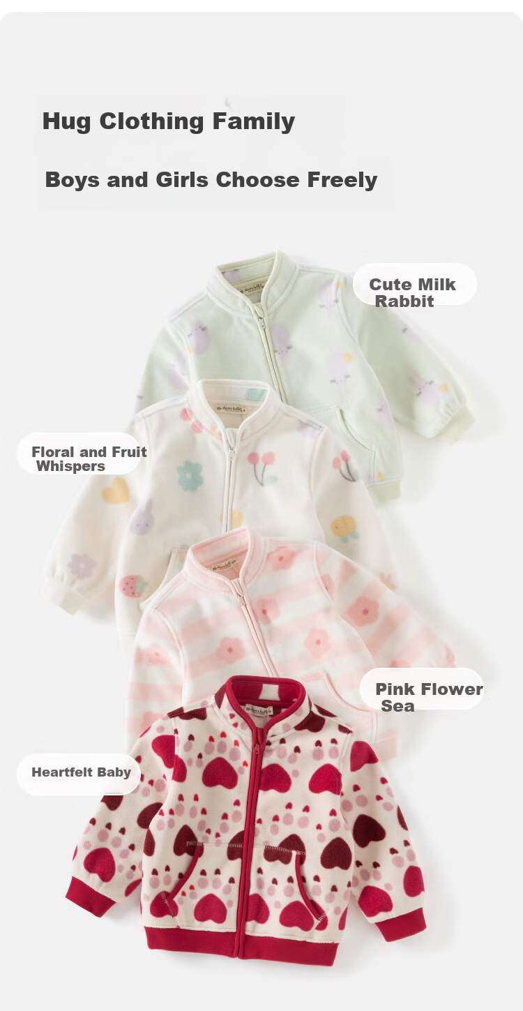 DAVE & BELLA Girls' Spring and Autumn Fleece Jacket Baby Plush Coat 6