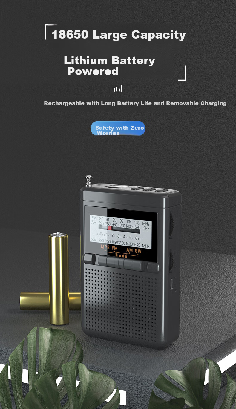 Newmine K65 Radio, Rechargeable Card-Insert Mini Multifunctional Bluetooth Speaker for Elderly, Portable Personal Audio Player, Small Opera Player, Red 5