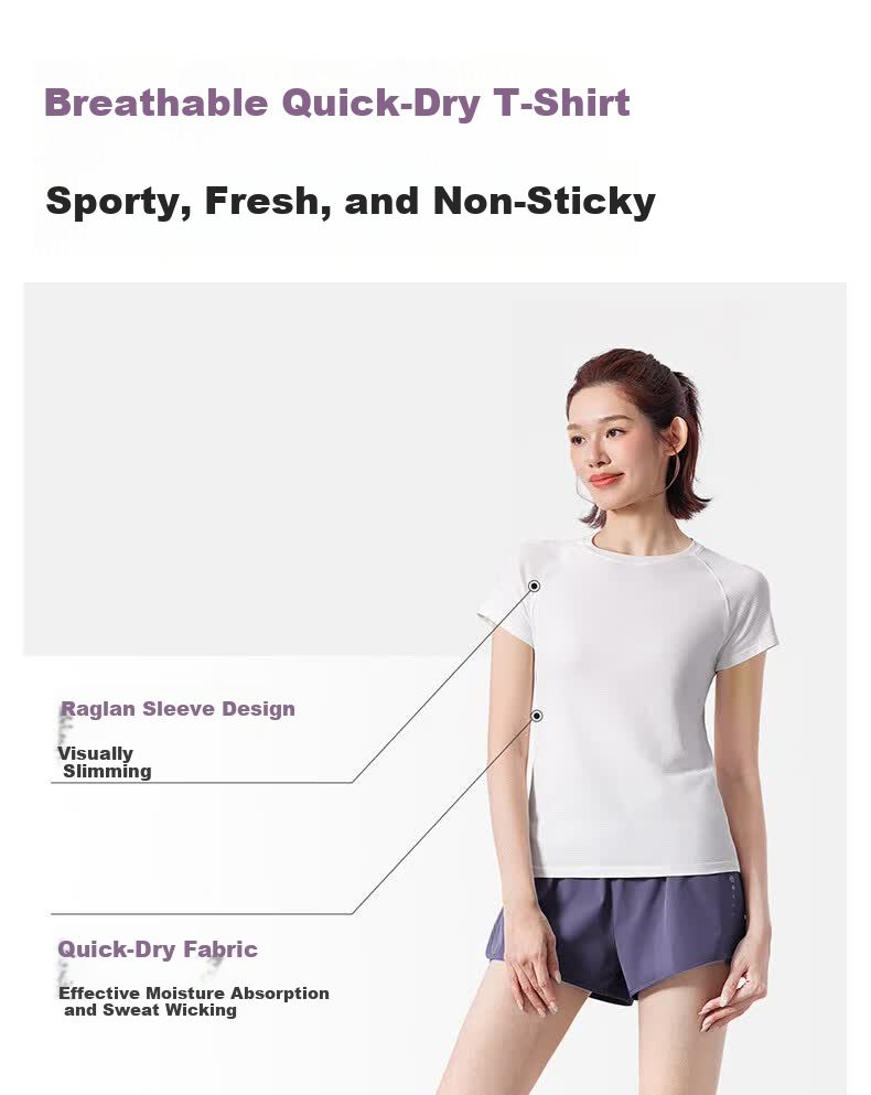 CAMEL Quick-Dry Sports T-Shirt Women Breathable Running Training Short Sleeve Top Y26BK1L3018 Jade White L 9