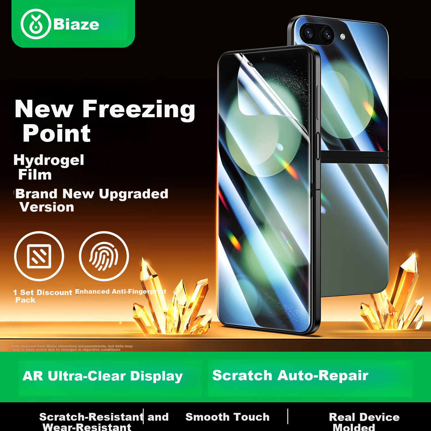 BIAZE [Nano Full Screen] Samsung Z Flip5 W24Flip Soft Hydrogel Film [Inner and Outer Film Set] HD Non-Tempered Scratch-Resistant Full Adhesive Protection JM783