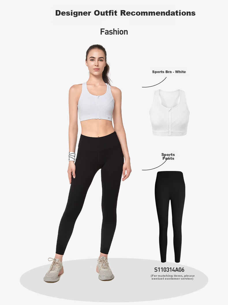 YVETTE High-Impact Sports Bra Women Front Zipper Yoga Fitness Underwear E100666A08 13