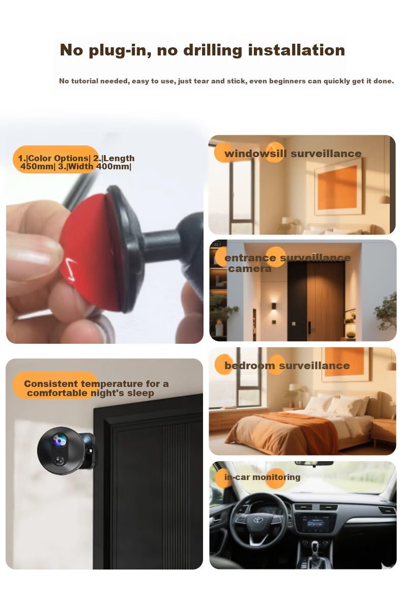 Leiwei Wireless Battery-Powered Home Camera WiFi Remote Monitoring 360° Panoramic Night Vision Mini HD Micro Video Recording Device 2