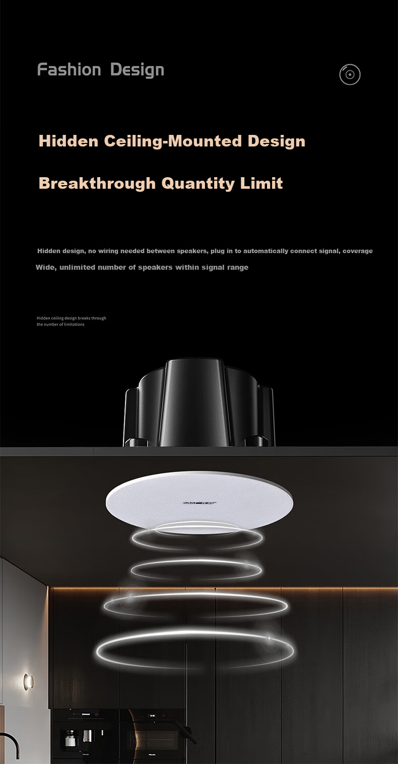 SAST RR808 Wireless Bluetooth 60W Wall-Mounted Speaker Set 6-Inch Supermarket Store Classroom Wall Background Music Public Broadcast Speaker System One-to-One 5