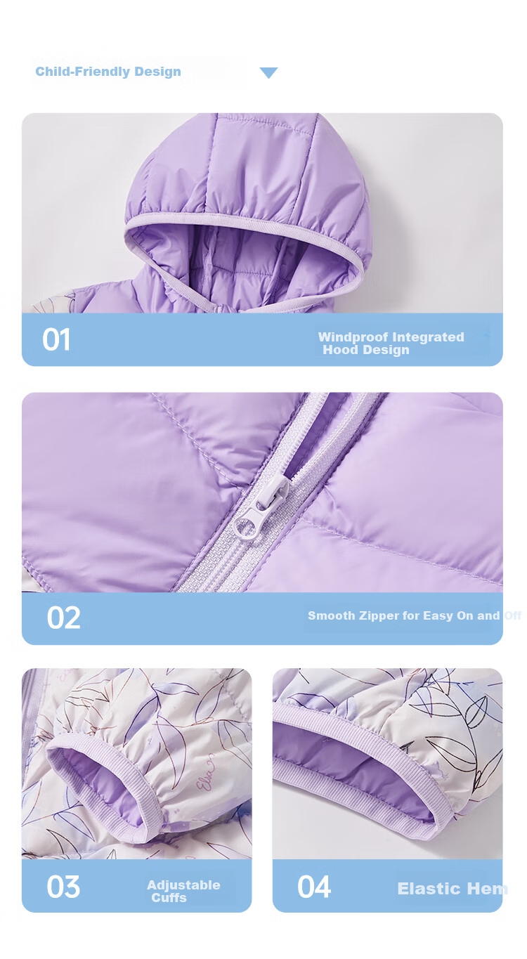 Disney Children's Down Jacket Girls 2026 Autumn Winter New Kids Outerwear Boys Girls Baby Lightweight Down Coat 6