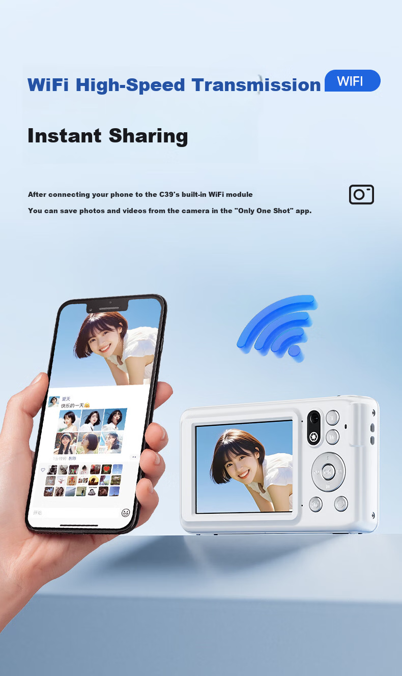 CAIZU Z42 Digital Camera, 96 Megapixels, Dual Front And Rear Cameras, Optical Zoom with Inward-Extending Lens, 5K Video Beauty Alternative CCD Card Camera, Gift for Boys And Girls 17