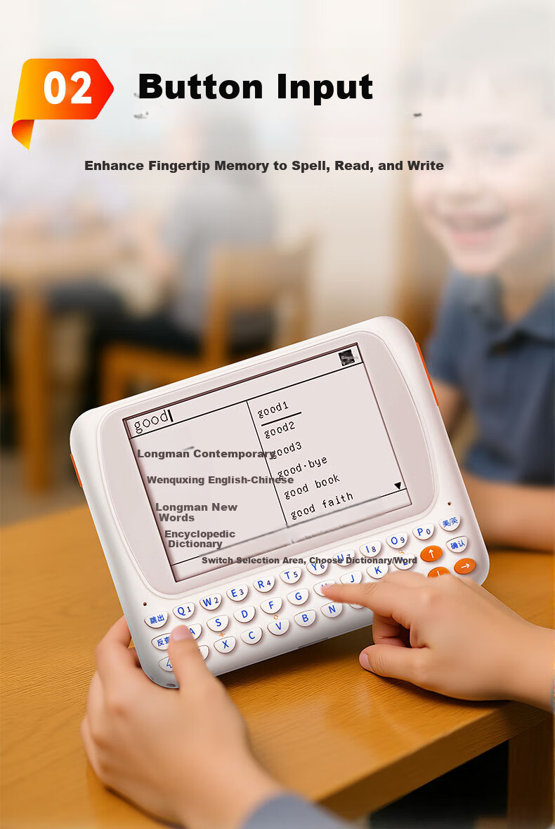 Wenquxing Electronic Dictionary CC515, E-Ink Screen Rechargeable English-Chinese Dictionary, Vocabulary Learning for Primary And Secondary School Students, College And High School Students, No Games, No Internet Connection Required, Lanwangwa 5