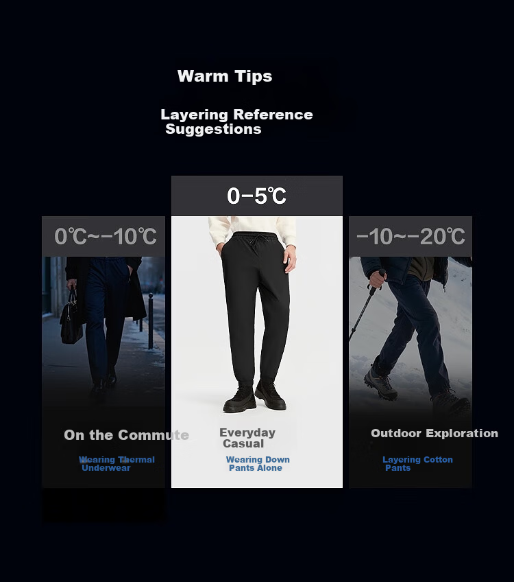 BOSIDENG Anti-Season down Pants for Men, Winter 90% Down, Thickened Casual Versatile Warm Comfortable Outer Wearable Trousers 18