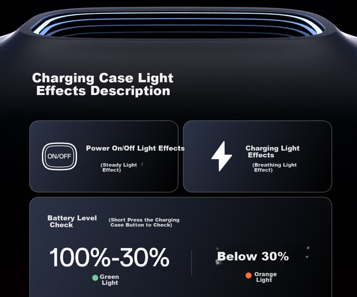 Edifier Halo Buds Semi-In-Ear Trendy Bluetooth Earphones Cyber Abyss Lighting Bluetooth 6.0 41H Long Battery Life Compatible with Apple Huawei Xiaomi Boundary-Breaking Black 21