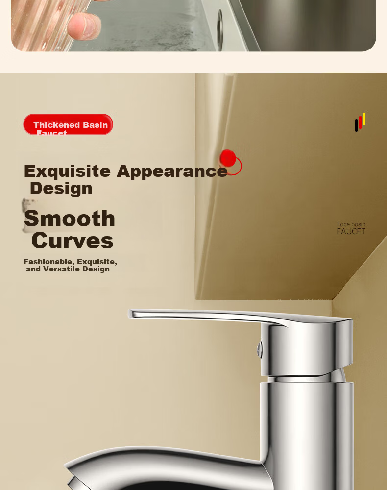 Yipinyinxiang Bathroom Faucet, Hot And Cold Basin Tap, Double Or Triple Hole Washbasin Faucet, Bathroom Tap 17