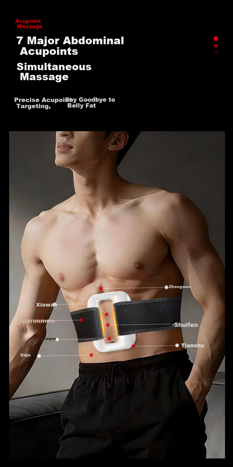 ANTA Fascia Gun Fat Burning Machine Shaking Slimming Waist Abdomen Fat Loss Belt Full Body Vibration Massage Fitness Abs Fascia Ring Massager Gift for Men and Women 5