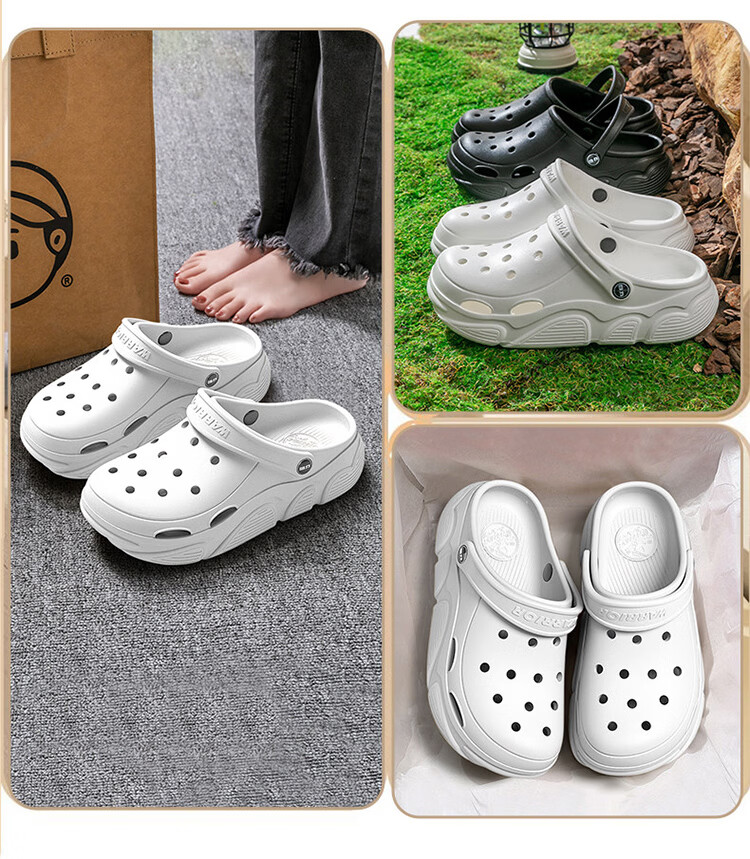 Warrior Women's Soft Height-Increasing Outdoor Casual Beach Sandals SDJ-0338 White Size 38 8