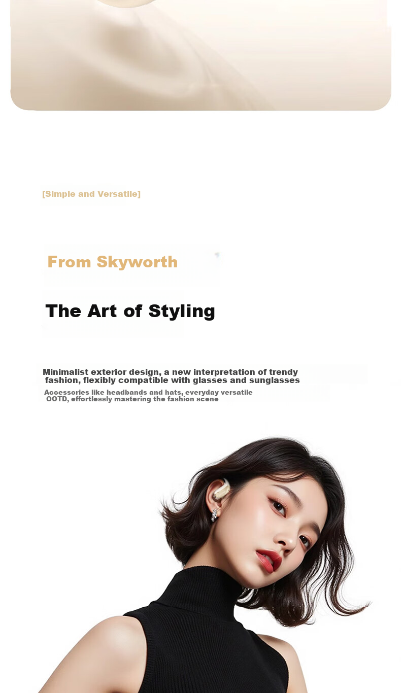 Skyworth Open Lite D1 Bluetooth Earphones Open-Ear Hanging Design Wireless AI Call Noise Cancelling Sports Earbuds Long Battery Life 8