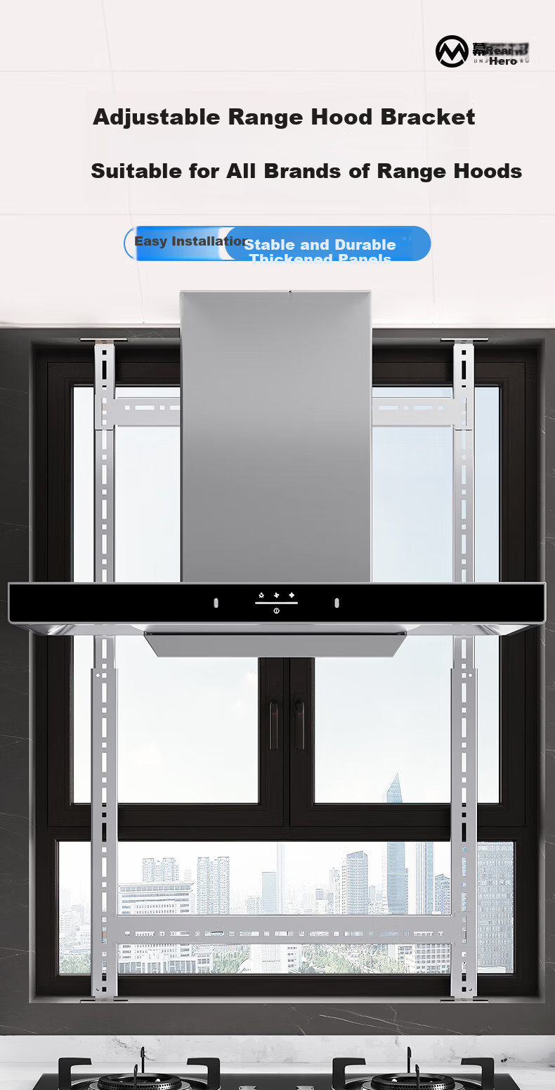 Behind the Scenes Hero Range Hood Window Bracket Balcony Kitchen Universal Range Hood Mount Hollow Wall Installation Range Hood Bracket 1.2m 1