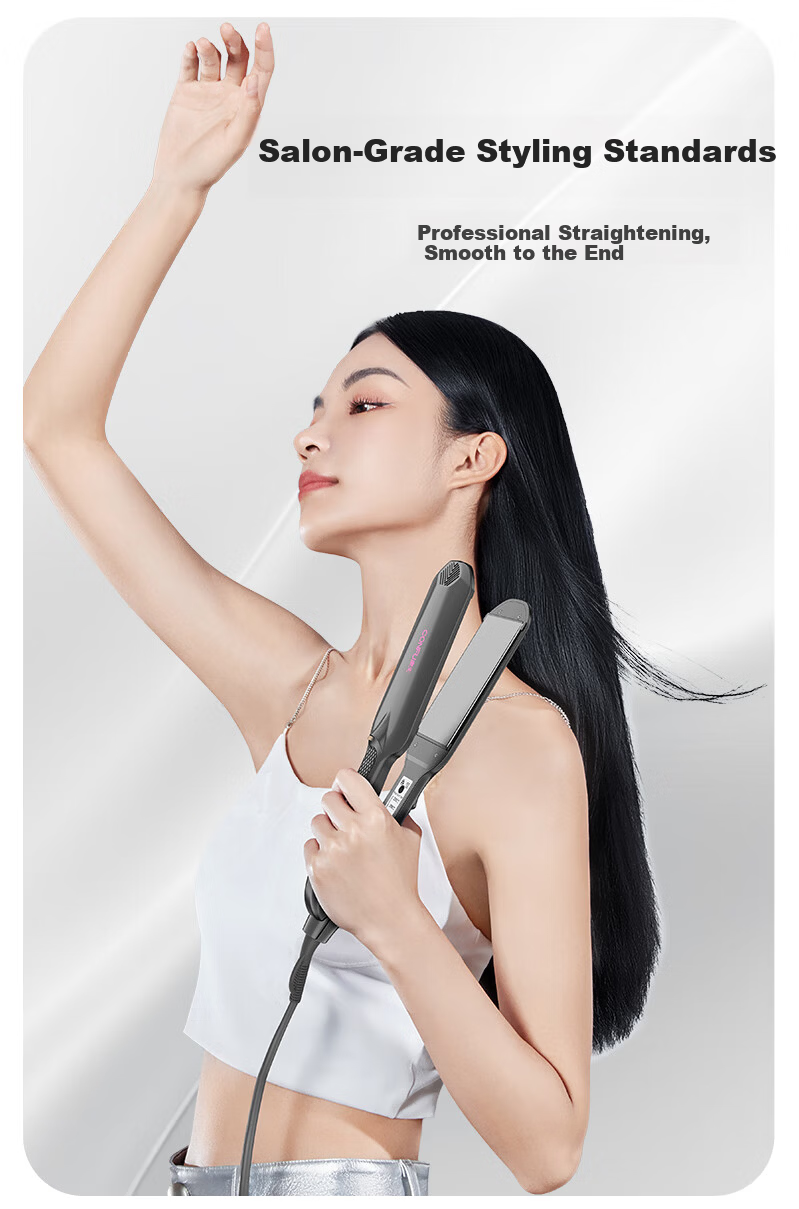 CONFU KF-505 Curling and Straightening Iron, Wide Dual-Use Hair Straightener and Curler for Professional Salon Hair Styling 3