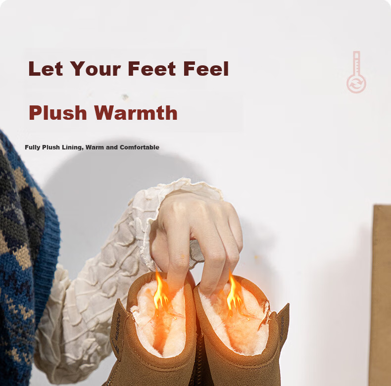 Warrior Official Women's Snow Boots 2025 Winter New Plush Thickened Warm Cotton Shoes Brown Size 36 1