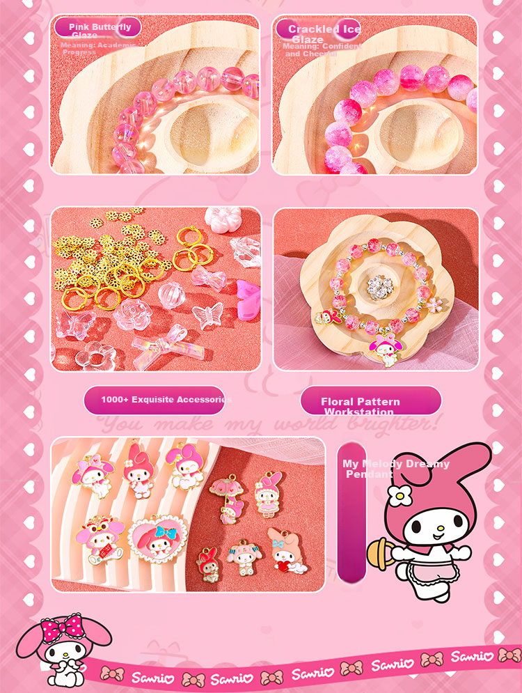 Luo Li Girl Birthday Gift Bead Set Handmade DIY 8-Year-Old Girls Toy Melody Children's Day Jewelry 6