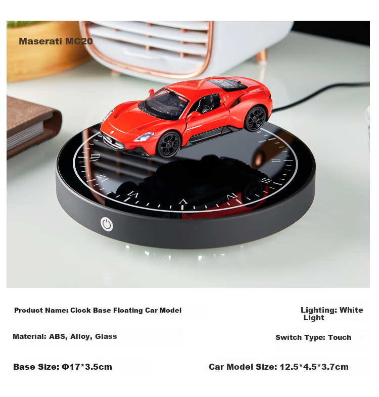Hengyi Magnetic Levitation Car Model Display Bluetooth Base Rotatable Maserati MC20 Alloy Car Gift for Boyfriend 10