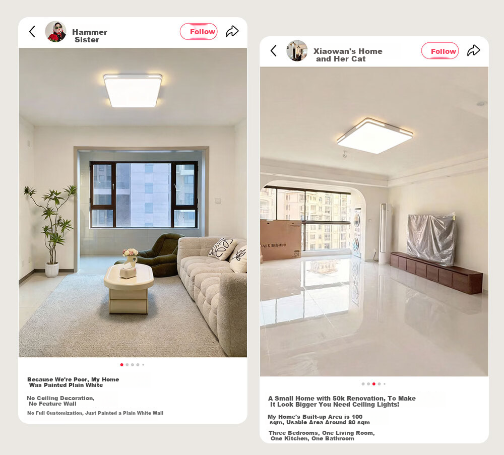 Kuka LED Ceiling Light Eye Protection Cree Source Living Room Bedroom Lighting Three-Bedroom Two-Living Room Set [Installation Included] 8