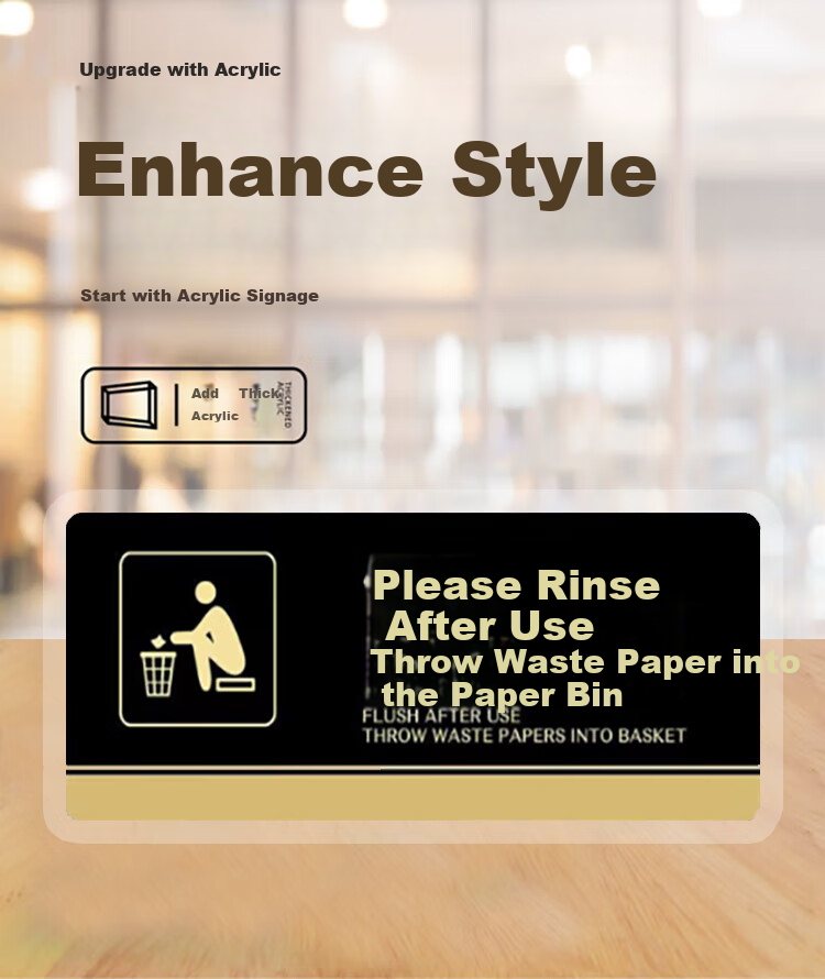 Yijuzhangning Large Acrylic Adhesive Sign for Men And Women, Bathroom Indicator Plate, Restroom Door Sign, 24.5*12cm 1