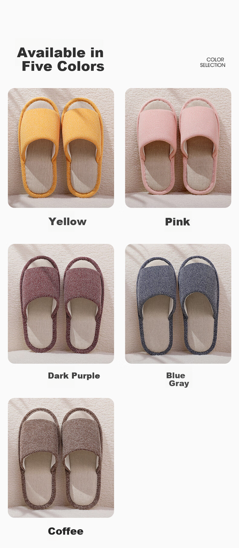 GUOLUOFEI Home Slippers for Men, Summer Indoor Cloth Linen Couple's All-Season Spring Autumn Floor Shoes, Yellow, Size 40-41 7