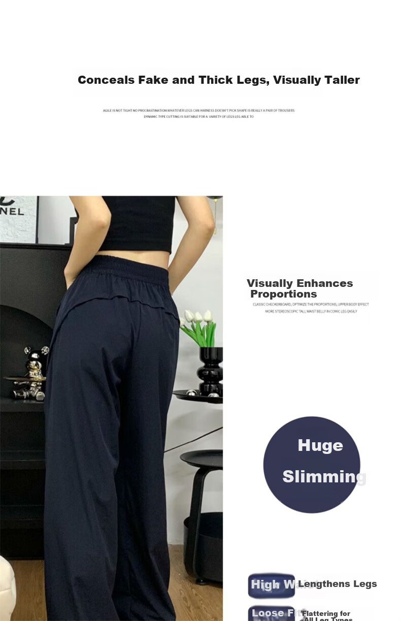 Langsha Women's American Style Quick-Dry Work Pants Summer 2026 New Loose Straight High Waist Slim Casual Sports Pants 11