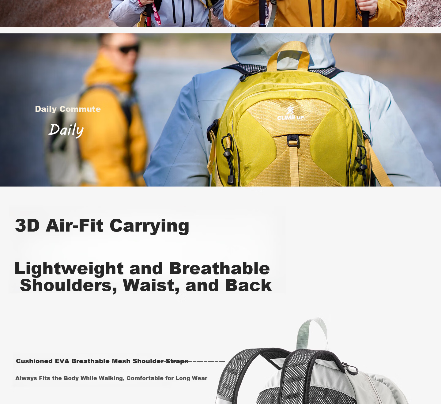 Saipu Outdoor Hiking Backpack Lightweight Men's Large Capacity Water-Resistant Travel Daypack Women 6