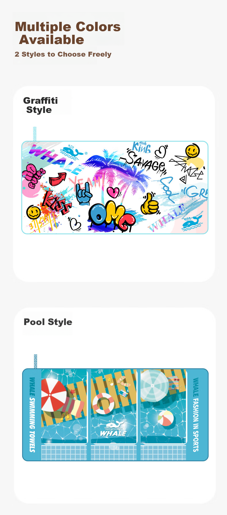 Whale Beach Pool Quick-Dry Towel Portable Fast-Drying Sports Fitness Travel Swimming Absorbent Towel 12