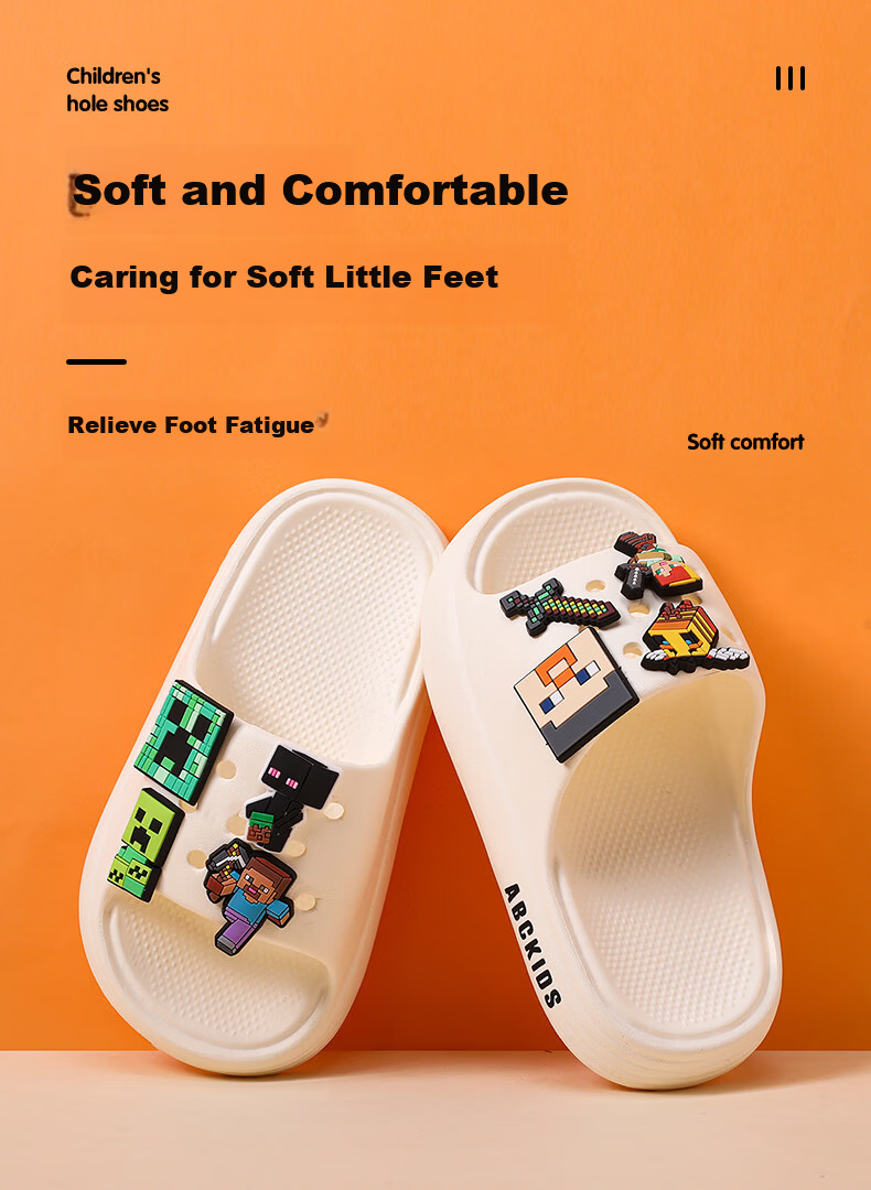 ABC KIDS Children's Summer Slippers Boys New Indoor Non-Slip Cool Sandals 8742 Light Yellow Size 24 1