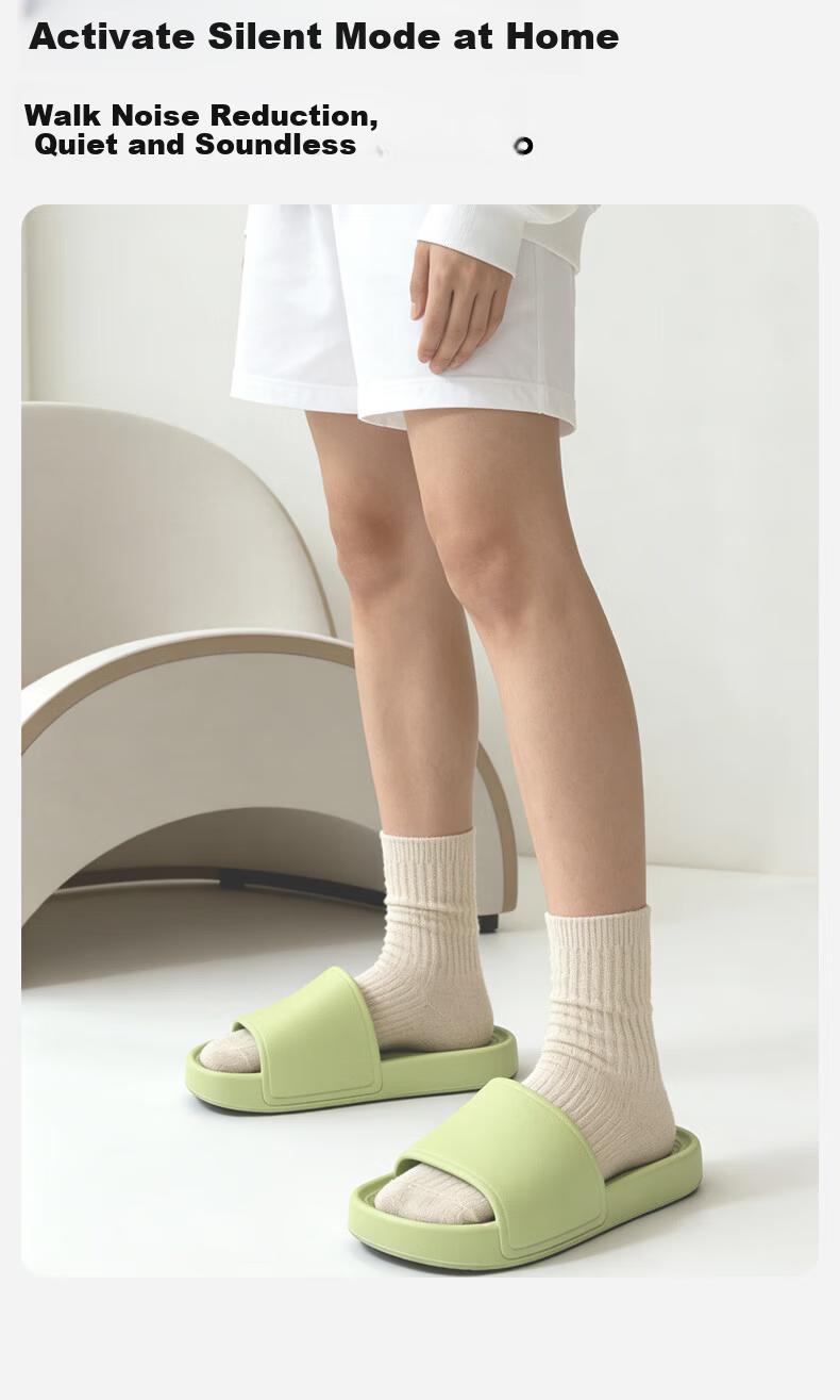 HIPANDA Bath Non-Slip Slippers EVA Soft Sole Home Indoor Outdoor Casual Lightweight Trendy Off-White Size 38-39 10
