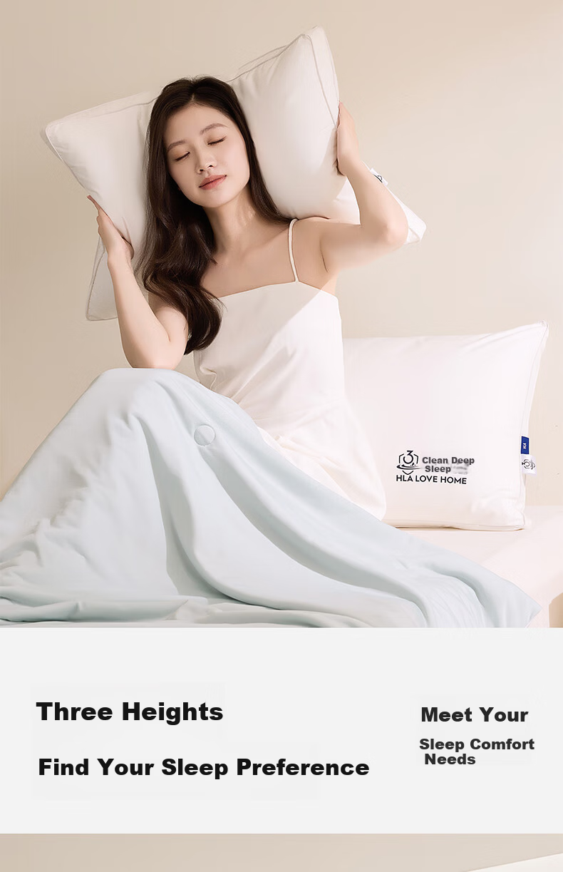 HLA A-Class Cotton Three-Protection Pillow Core Antibacterial Mite-Resistant Oil-Resistant Fiber Pillow Deep Sleep High Pillow Pair 8