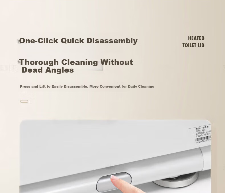 Submarine Smart Heated Toilet Seat with Constant Temperature, Electric V-Shaped Instant Heating Universal Toilet Lid Cover 8