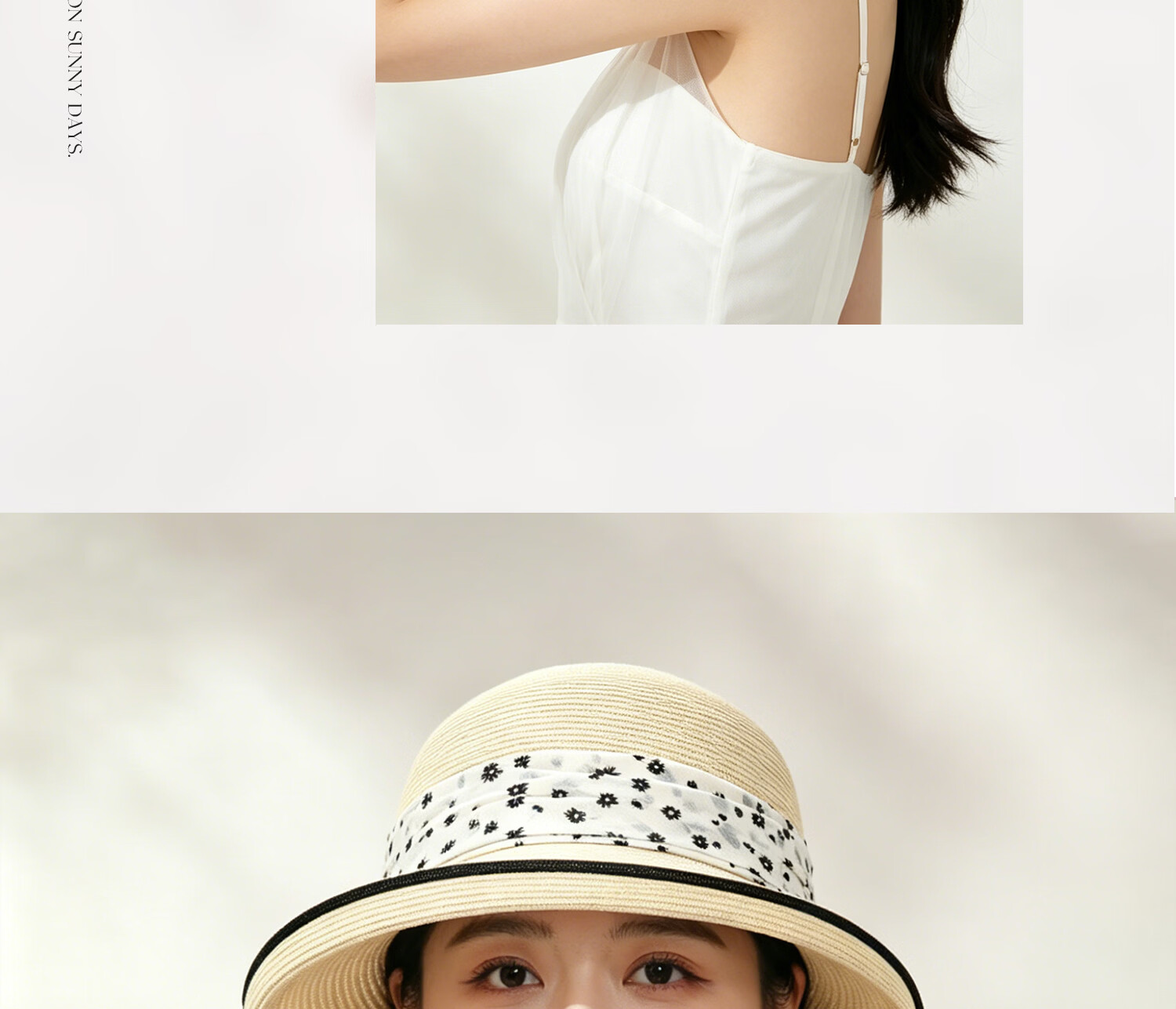 FANCET Women's Summer Elegant Rolled Brim Sun Hat Japanese Style Daisy Waist Stripe Bucket Hat Versatile Travel Cap 19