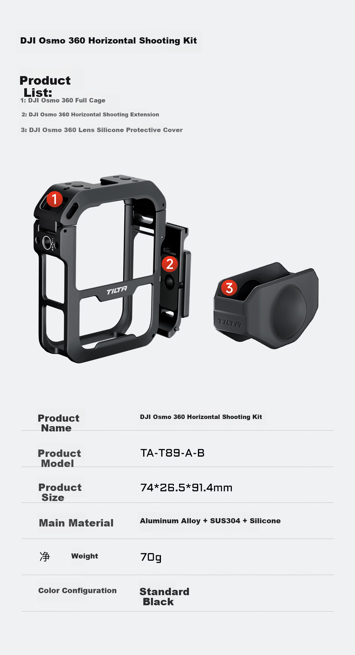 Iron Head Metal Protective Frame for DJI Osmo 360 Panorama Camera Full Cage Horizontal and Vertical Shooting Expansion Kit Photography Cycling Live Streaming Accessories - Horizontal Shooting Set 12